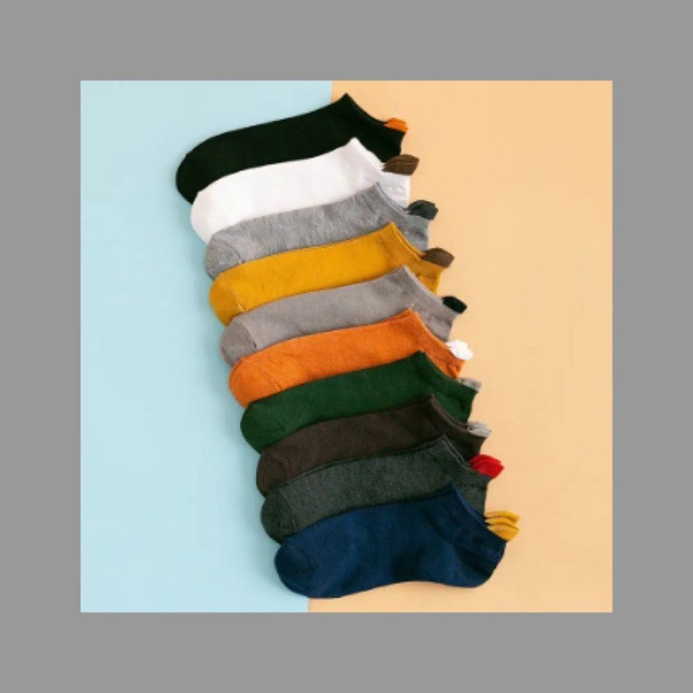10 Pairs Men's Plain Color Boat Socks ~ NEW!!!